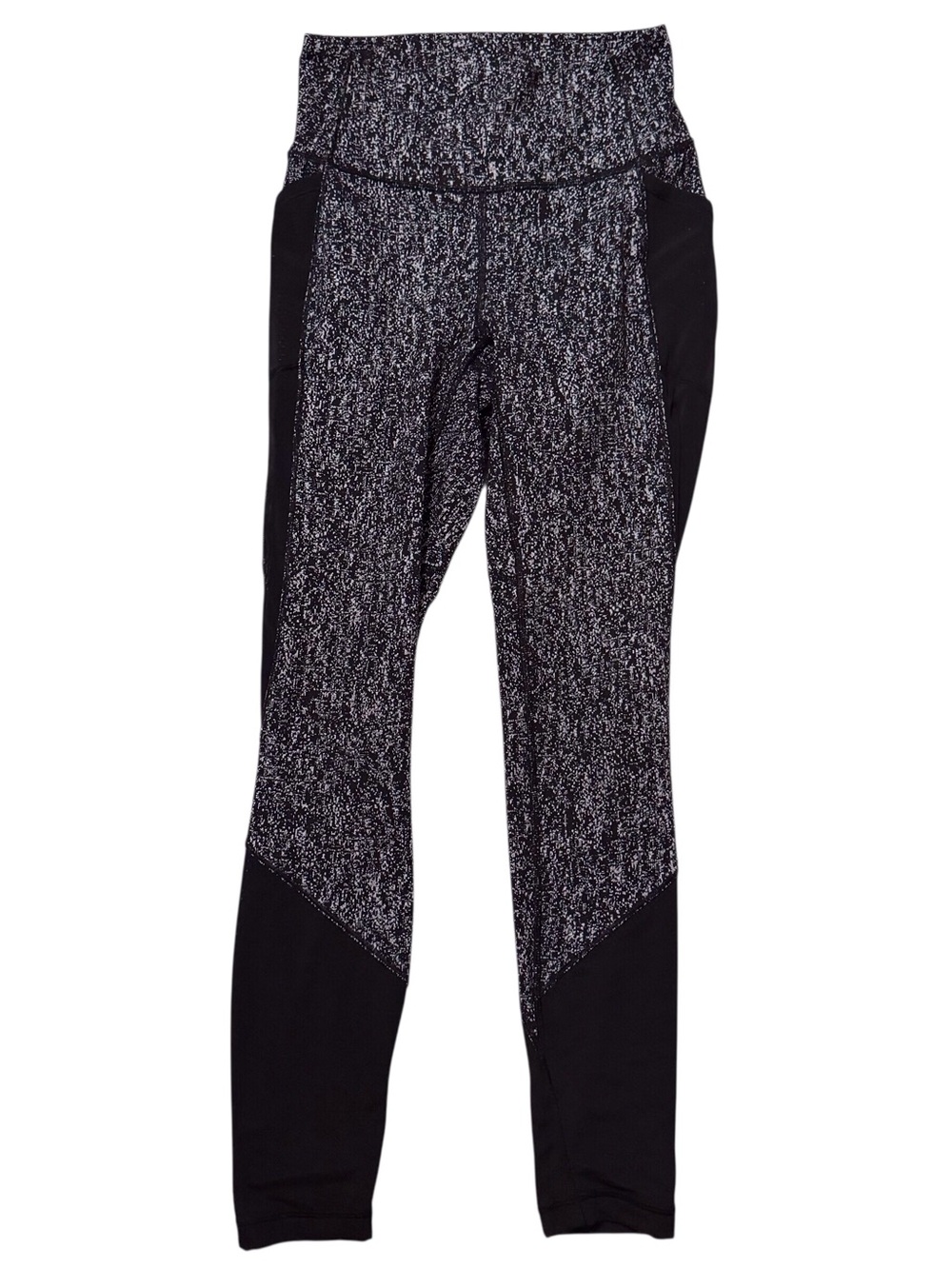 Lululemon Womens Size 6 Black White Athletic Athleisure Physique Leggings Mesh